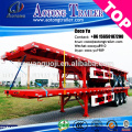 Double use function 3 axles 40 ft flatbed container semi trailer for truck 6x4 tractor